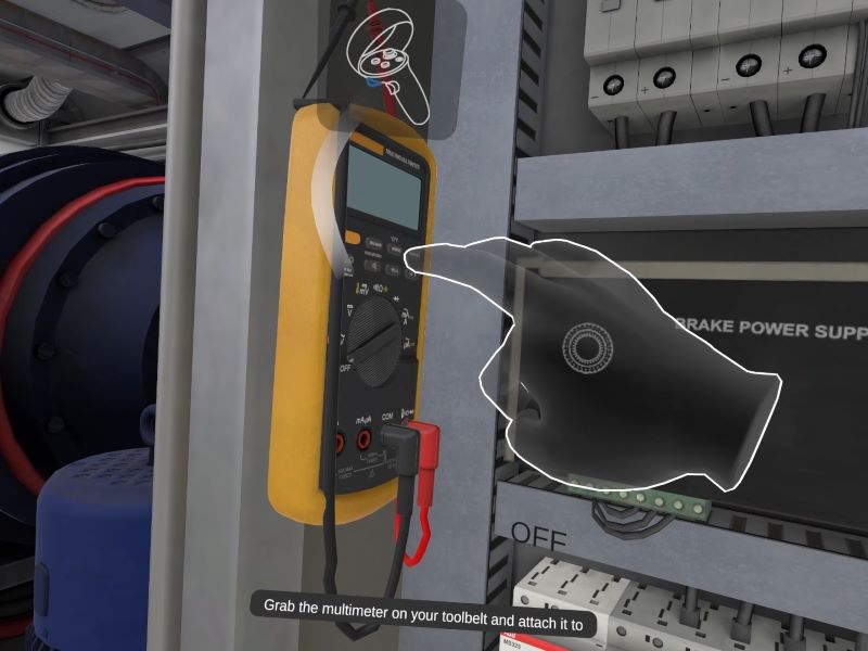 Multimeter troubleshooting task in VR training