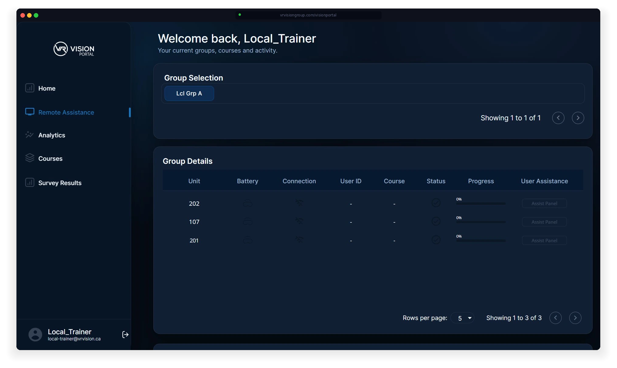 Vision Portal Dashboard